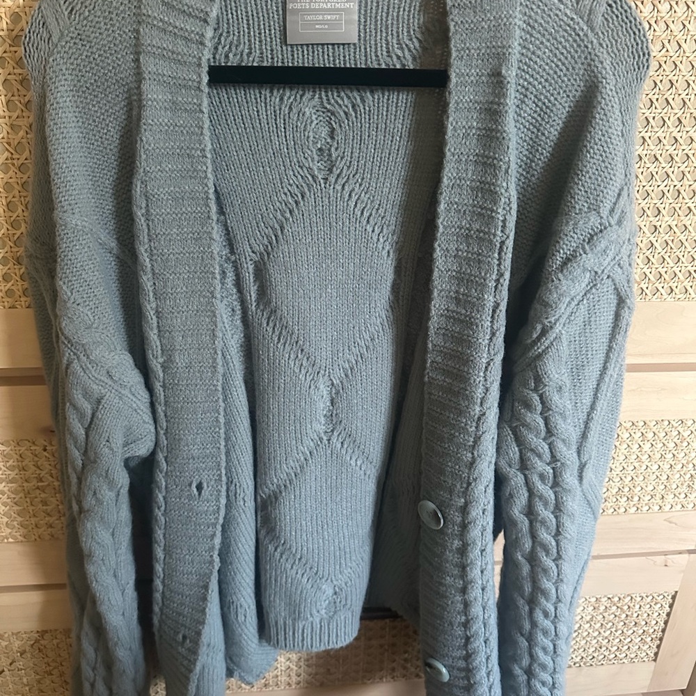 Tortured Poets Cable Knit Cardigan Sweater
